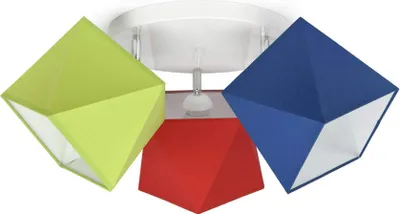 Produktbild von Deckenleuchte Deckenlampe Kinderleuchte Kinderlampe Leuchte Lampe mehrfarbig Stern Metall 230V 299 300 G3 (299-G3 Glatt, Grün-Rot-Blau)