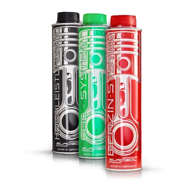 Produktbild von Benzin Performance Trio EUROSOL 3x 400ml | Benzin Additiv + Motorspülung + Motoröl Additiv | Vergaserreiniger + Engine Flush + Verschleißschutz |  Germany