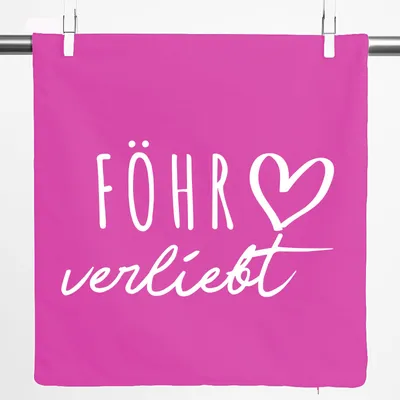 Produktbild von Huuraa Kissenbezug Föhr verliebt 40x40cm Fuchsia Baumwolle Dekokissenbezug Geschenkidee