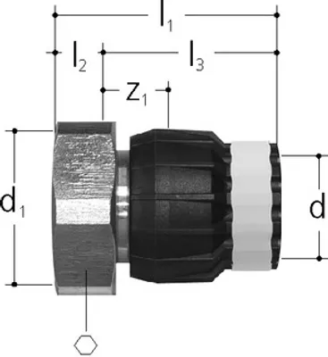 Produktbild von Sanipex MT-Übergang 4700 auf Armaturen 1 1/2 x 32 mm