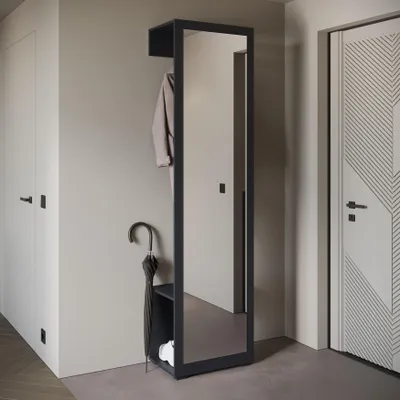 Produktbild von MINIO go for it, Garderobenset "DAFNI 99", Garderobe, 50 cm, mit Spiegel, Schwarz Farbe
