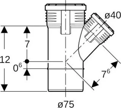 Produktbild von Geberit 390.331.14.1, 45°, 120 mm