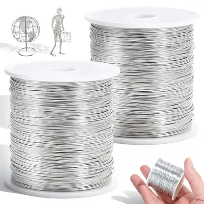 Basteldraht 2 Rollen, 0,8 mm x 100 m, Silber, flexibel