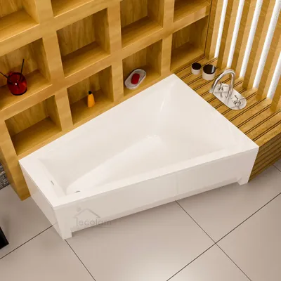 Produktbild von ECOLAM Badewanne RITA Trapezwanne Eckwanne Trapezform 160x100 cm rechts + Schürze Acryl Siphon Viega Füße Silikon Acrylwanne
