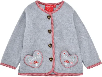 Produktbild von BONDI Baby Mädchen Fleecejacke "Zuckermaus" 86933 | Grey-melange Größe: 98