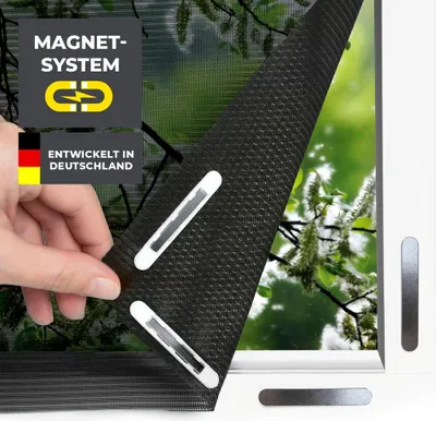 Immagine prodotto di EASYmaxx Insect Protect Zanzariera e protezione antipolline  con fissaggio magnetico per finestre fino a 130 x 150 cm