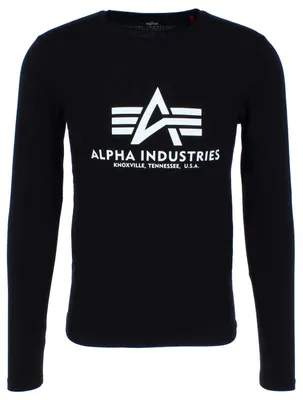Zdjęcie produktu dla ALPHA INDUSTRIES BASIC T LONGSLEEVE – męska koszulka z długim rękawem, rozmiar: M, kolory Alpha Industries: czarny