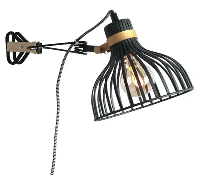 Immagine prodotto di Lampada da parete - nero - Dunbar - plastica metallo - lampada a filo - E27 - 3093ZW - Anne Lighting