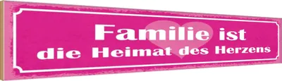 Produktbild von vianmo Holzschild 10x46 cm Familie ist Heimat des Herzens