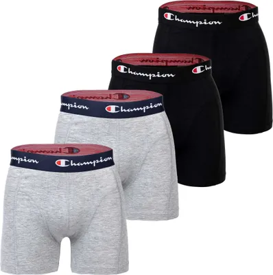 Produktbild von Champion Herren Boxershorts, 4er Pack - Baumwolle, Logobund, einfarbig Grau L