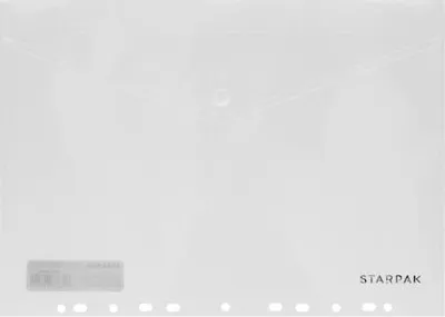 Produktbild von A4 Umschlagmappe aus Polypropylen mit Druckknopfverschluss mit Eurolochung STARPAK transparent 449985