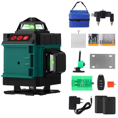 Zdjęcie produktu dla Poziomica laserowa - Laser liniowy 16 linii - Samopoziomowanie 360° - Laser zielony - Wyświetlacz cyfrowy - Pilot i aplikacja