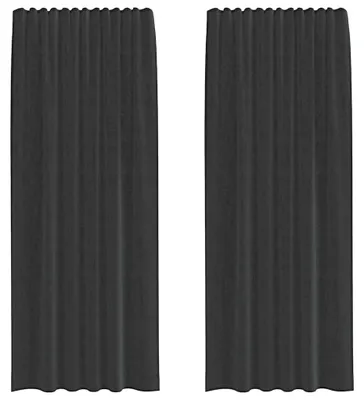 Produktbild von vidaXL Voile Vorhänge mit Stangentaschen 2 Stk. Schwarz