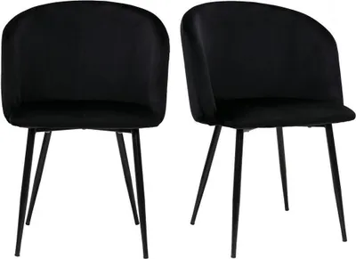 Produktbild von Miliboo - Design-Stühle in schwarzem Samt (2er-Set) VANITY