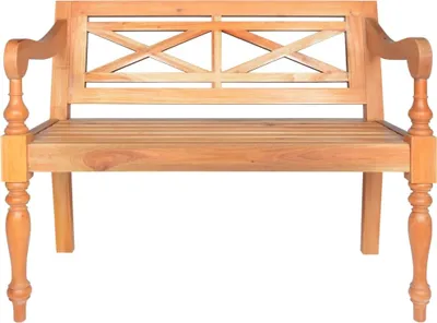 Zdjęcie produktu dla Ławka Batavia, 98 Cm, Lite Drewno Mahoniowe, Jasnobrązowa Lumarko!