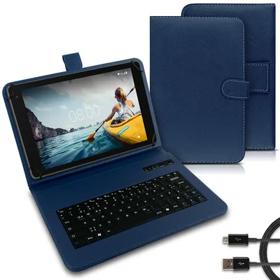 Produktbild von Tablet Tasche für Teclast ArtPad Air Tastatur Bluetooth QWERTZ Schutzhülle CaseMotiv:Blau