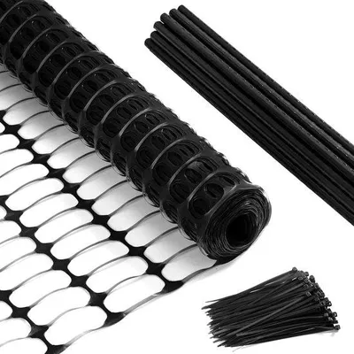 Produktbild von Famanu Temporäres Zaun-System - Kunststoffzaun mit Stahlpfosten - 30x1m - Schwarz