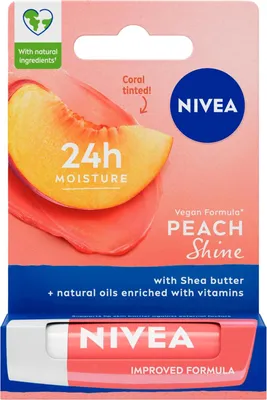 Produktbild von Nivea Peach Shine 24H Feuchtigkeits-Lippenbalsam 4,8 g