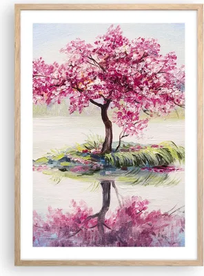 Produktbild von Gerahmtes Poster - Rahmen in heller Eiche - Baum Abstraktion - 50x70 cm - Wand Bild - Wanddeko - Wandbilder - Kunstposter - Wandposter - Bilderrahmen - Bilder - Kunstdruck - Wandbild - P2NPA50x70-3805