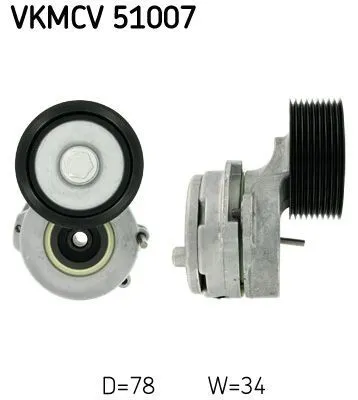 Produktbild von SKF VKMCV 51007 Spannrolle Keilrippenriemen passend für MERCEDES-BENZ Citaro (O 530)