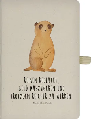 Produktbild von Mr. & Mrs. Panda notizbuch Erdmännchen - Transparent - Geschenk, Afrika, Spruch, Traveling, Skizzenbuch, Reisen, Journal, Kladde, Roadtrip, A5, Reisetagebuch