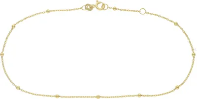 Produktbild von Fußkette Damen 925 Silber gold plattiert Anker Kugeln JL48-04-0126 25 cm