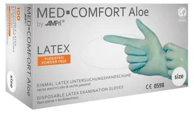 Produktbild von MED-Comfort Aloe - Latex-Untersuchungshandschuh - L - 100 Stk.