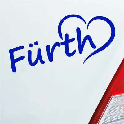 Produktbild von Auto Aufkleber Fürth Herz Stadt City Liebe Love Heimat 17x8 cm Dunkelblau Sticker Heckscheibenaufkleber