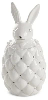Produktbild von Dekorativer Behälter ADORE, 14x30 cm, weiß-silber, gesteppt