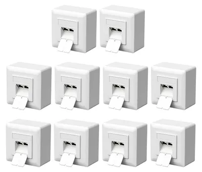 Zdjęcie produktu dla Puszka sieciowa - Cat6a - 2 porty RJ45 - Natynkowa i podtynkowa - Biała - 80 x 80 mm