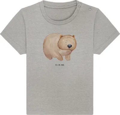 Produktbild von Mr. & Mrs. Panda  T-Shirt Wombat 12. - 18. Monat - Heather Grey - Geschenk, Babyshirt, Australien, Motivation, Lustige Sprüche, Das Leben Ist schön, Spruch, Baby