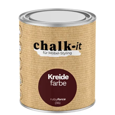 Produktbild von Kreidefarbe Chalk-it (36) Ruby Force 0,75L Shaby Chic Möbel Holzlack Natur Vintage Möbellack
