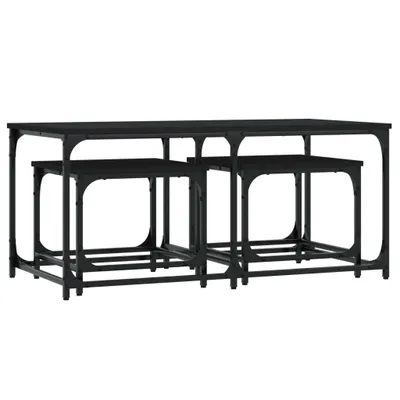 Produktbild von vidaXL Satztische 3 Stk. Schwarz Holzwerkstoff