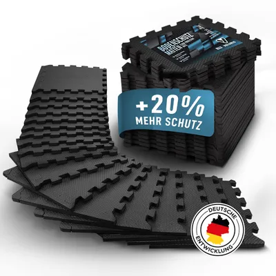 Productafbeelding van Vloerbeschermingsmatten 31 x 31 cm, 18 stuks, antislip, voor fitnessruimte