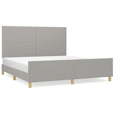 Image de vidaXL Cadre de lit sans matelas gris clair 160x200 cm Tissu