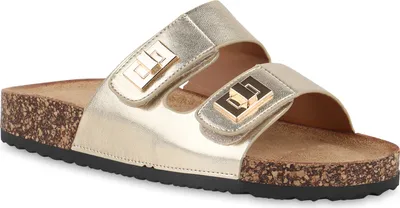Produktbild von VAN HILL Damen Pantoletten Sandalen Bequeme Profil-Sohle Schuhe 841655, Farbe: Gold, Größe: 39