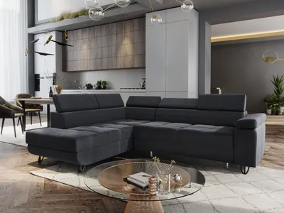 Produktbild von FURMEB24 ECKSOFA CAPRI mit schlaffunktion links 250 x 203 cm GRAU