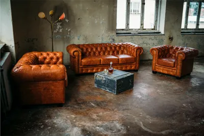 Produktbild von Chesterfield Sofa Garnitur cracker Braun