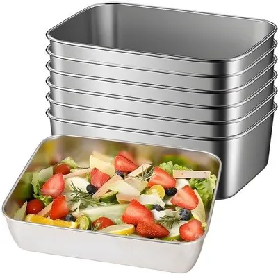 Obrázek produktu pro Sada nerezových forem na pečení Unyqoos®, 6 kusů – formy na chléb a koláče, vhodné do trouby i mrazáku, lze mýt v myčce, stohovatelné