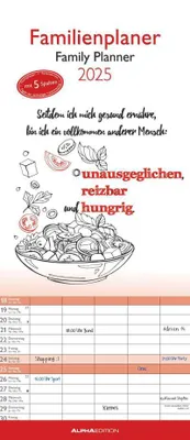 Immagine prodotto di Typo Art 2025 Agenda di famiglia - Calendario di famiglia - Calendario da parete - 19,5x45