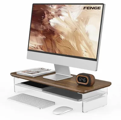 Obrázok produktu pre Držiak na monitor, akryl a kov, hnedý, 60 cm