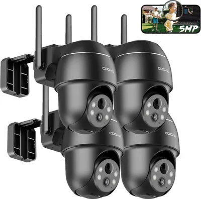 Obrázek produktu pro venkovní kamera 5MP WLAN s inteligentní detekcí osob, barevným nočním viděním, zvukovým a světelným alarmem - 4 ks