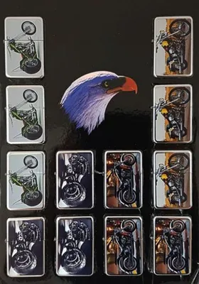 Imagen del producto de Encendedor de gasolina con diseño impreso, ideal para motociclistas