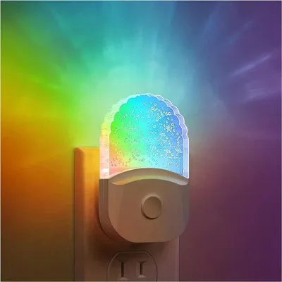 Image de Veilleuse LED avec éclairage RGB à 8 couleurs changeantes, à fixer au mur