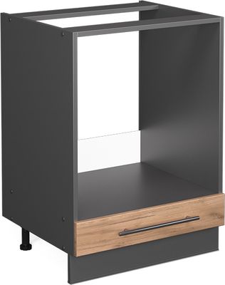 Vicco Herdumbauschrank Fame-Line, 60 cm ohne Arbeitsplatte, Goldkraft Eiche/Anthrazit