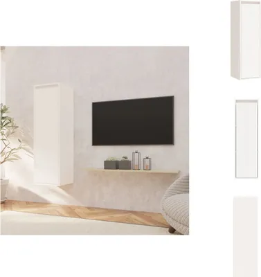 Obrázek produktu pro vidaXL Nástěnná skříň bílá 30x30x100 cm z masivního borovicového dřeva - Nástěnné police