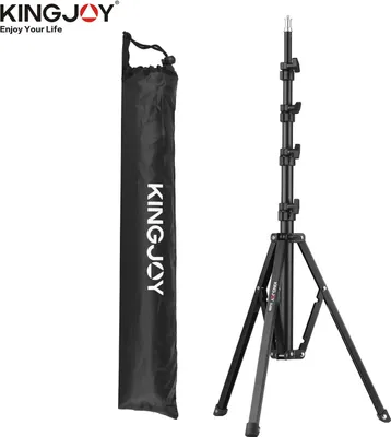 Zdjęcie produktu dla KINGJOY FL2009 – Regulowany statyw metalowy, udźwig 10 kg, gwint 1/4 cala, maksymalna wysokość 182 cm (6 stóp), z torbą transportową, przeznaczony do studia fotograficznego, reflektorów, softboxów, lamp LED i parasoli