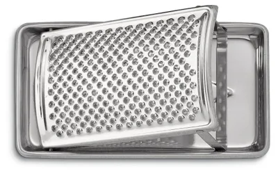 Edelstahl-Raspel mit Auffangbehälter, Käseraspel, spülmaschinenfest