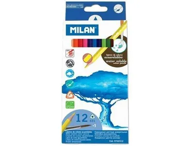 Zdjęcie produktu dla 12 kolorowych kredek akwarelowych MILAN