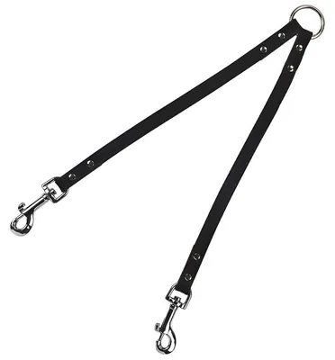 Produktbild von Kerbl Pet Vegas Koppel, schwarz 12mm / 30cm, für zwei Hunde